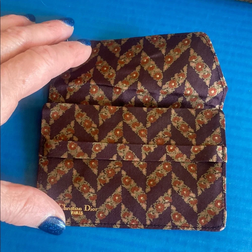 NWOT Dior Purple and Red Chevron Card Holder